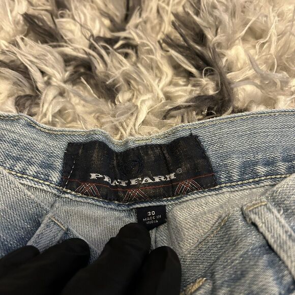 Vintage Y2K Phat FarmBlue Jean Shorts Jorts Grunge Skater Baggy Size 30 Mens - Picture 4 of 12